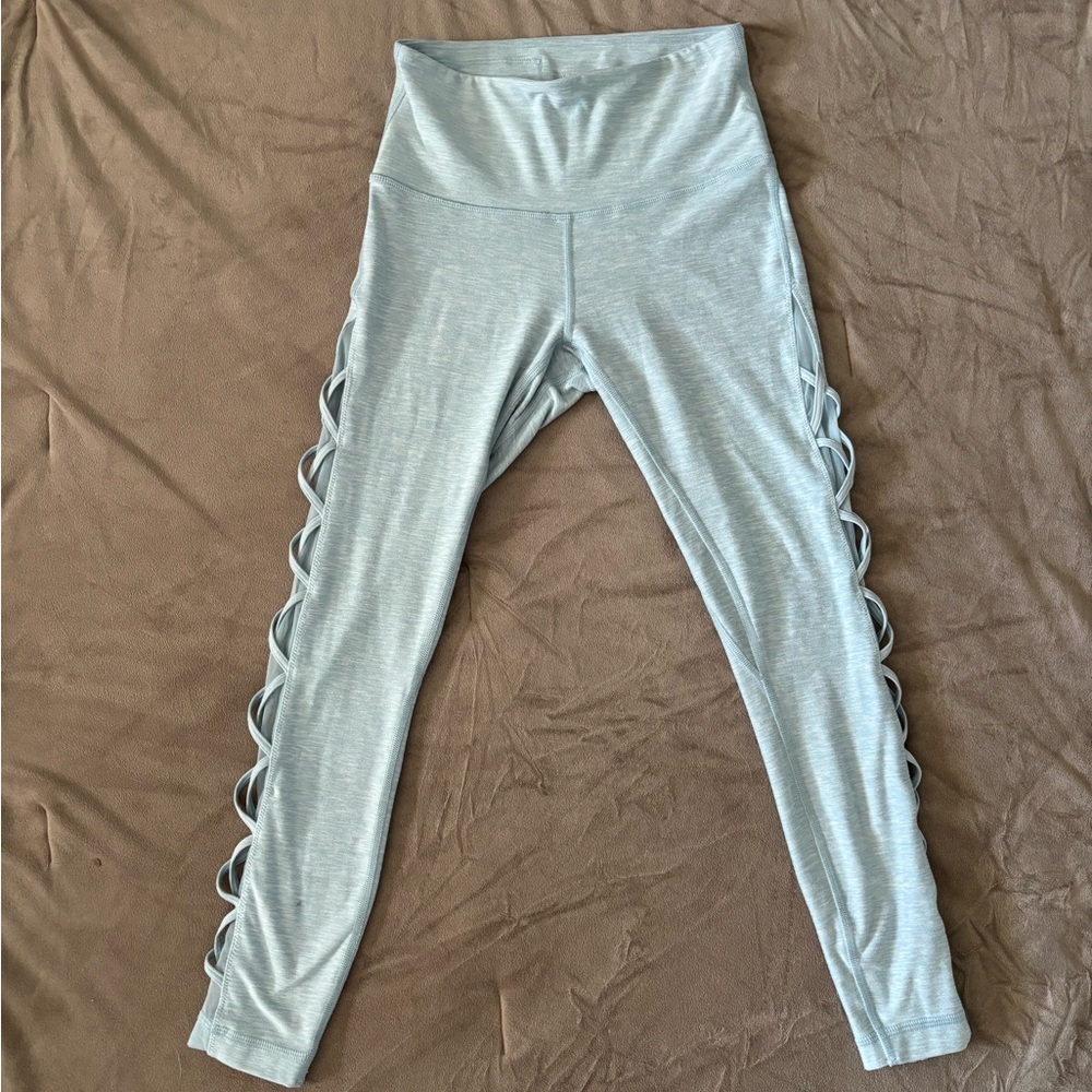 Victoria's Secret Light Blue Leggings with Side Cross Detail - Size 4